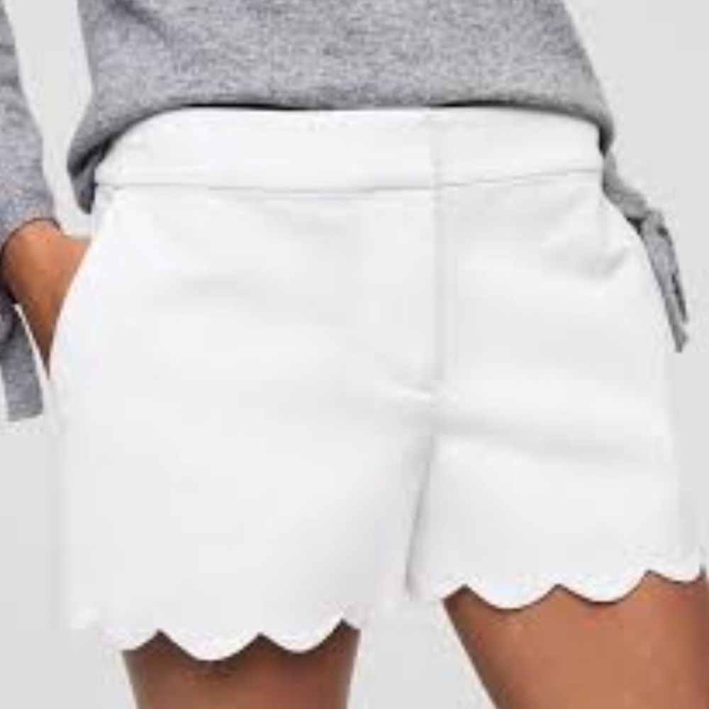 J. Crew Scalloped Shorts - White